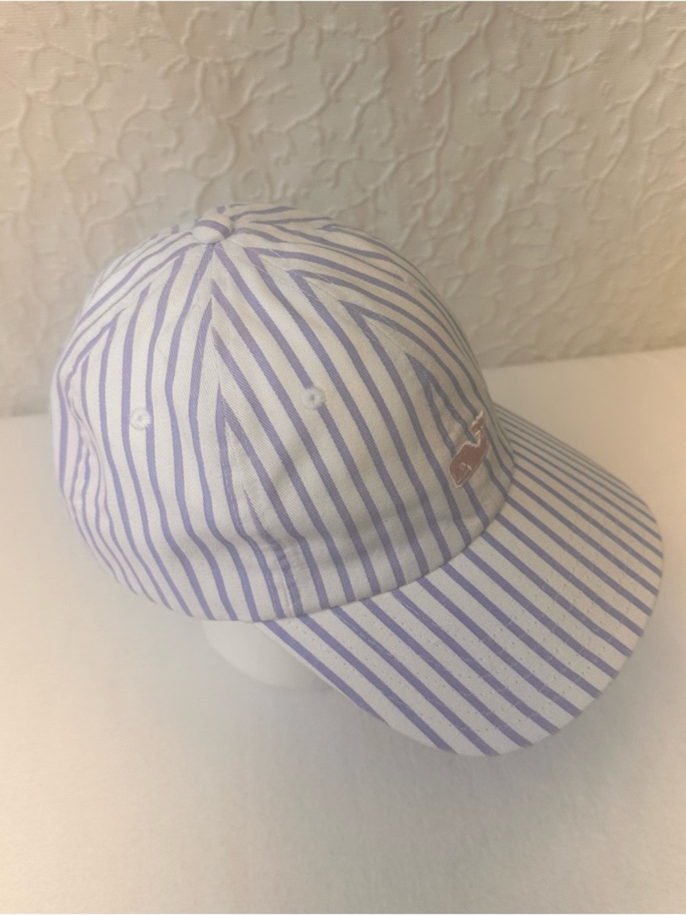 Striped Lavender & White Baseball Cap Vineyard Vines Baseball Hat Women’s Cotton
